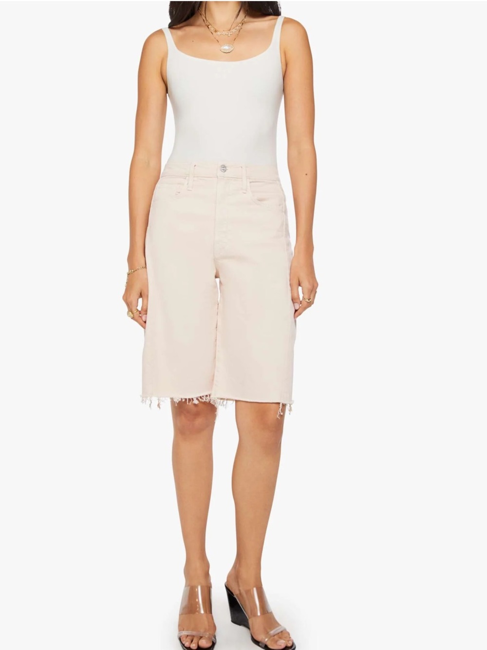 MOTHER SUPERIOR The Half Pipe Bermuda Fray Shorts In Act Natural Sz 31